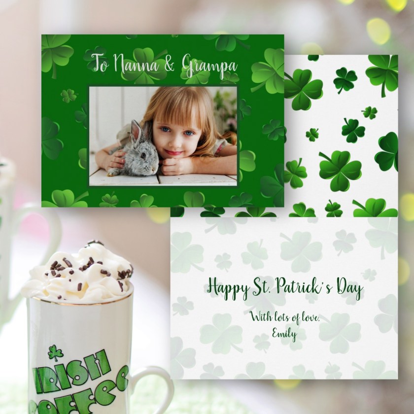 St. Patricks day photo card grandparents