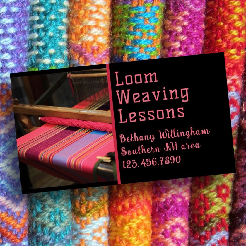weaving lessons business cards