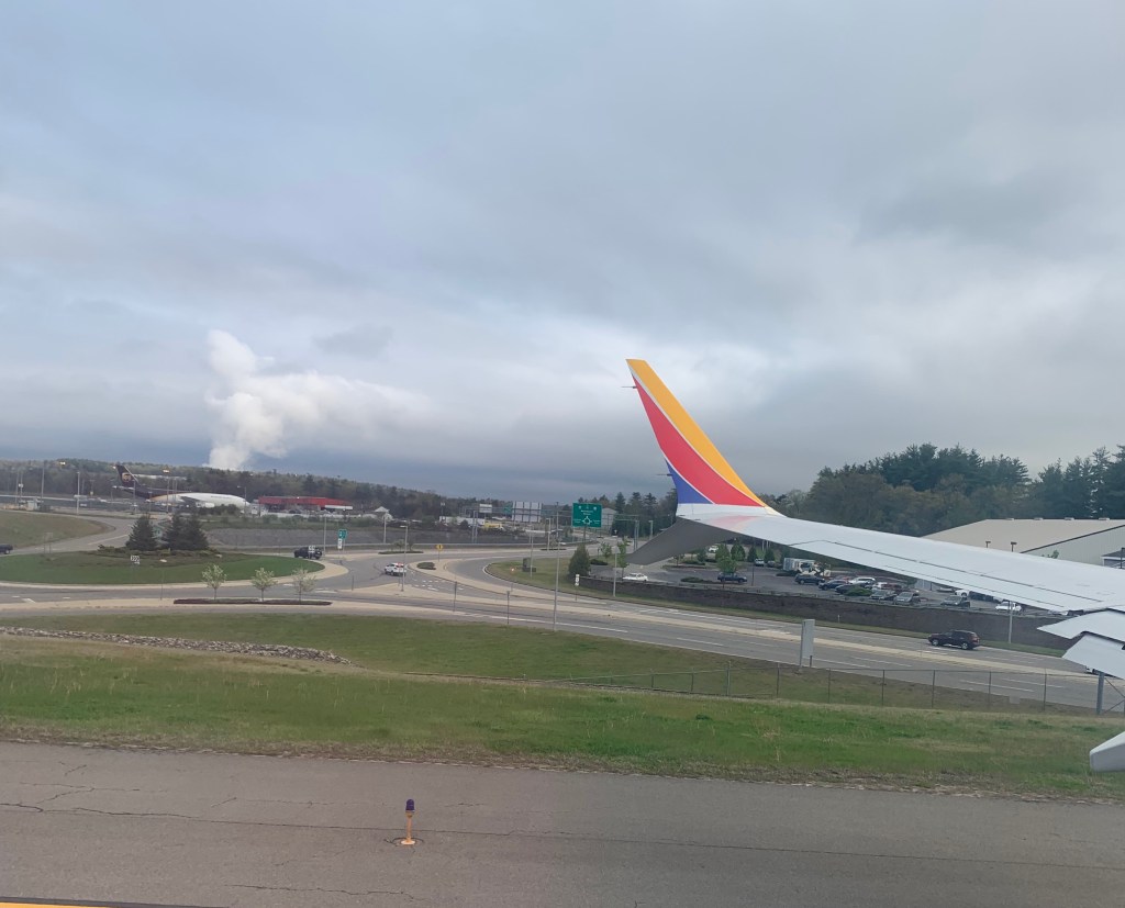 View from the plane in Manchester, New Hampshire