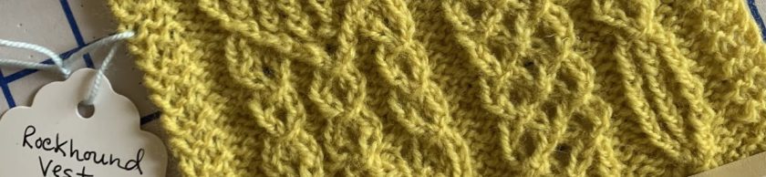 cable swatch blocked