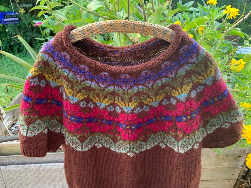 short sleeve colorwork sweater