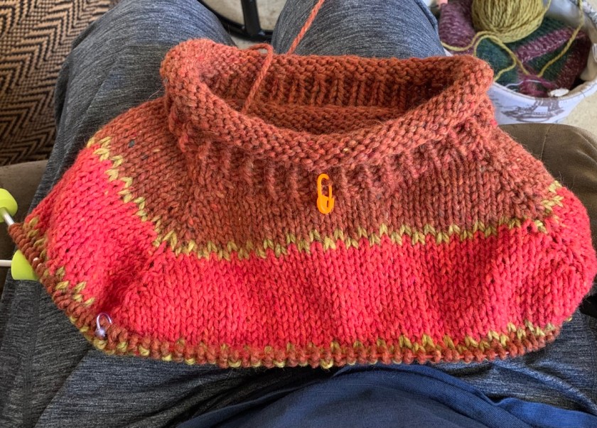 wide striped sweater knitting