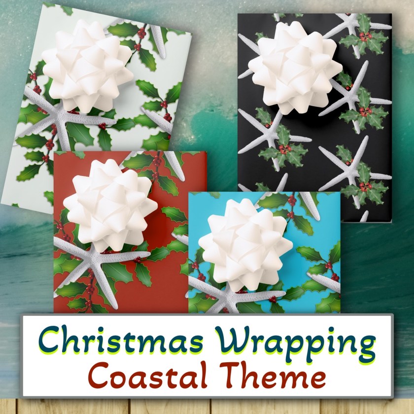 Starfish Christmas wrapping paper