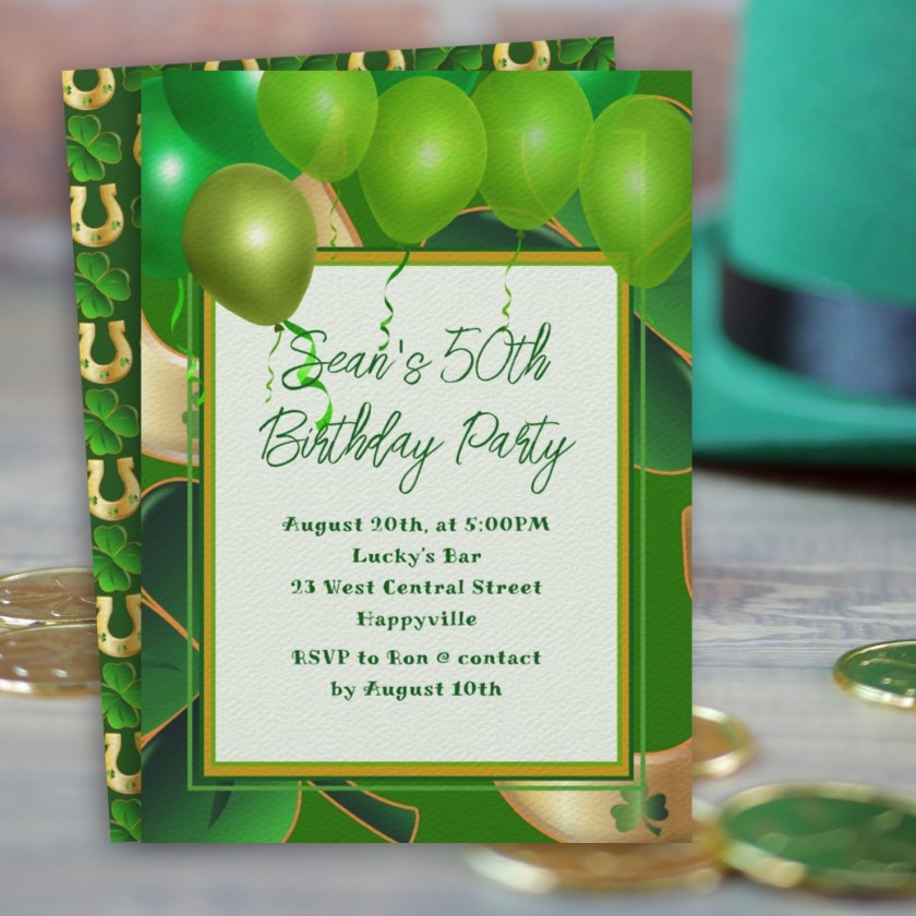 Irish birthday party invitations