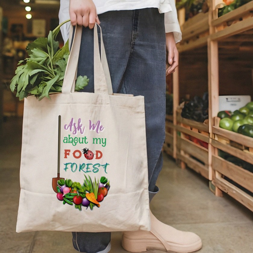 food forest cotton tote bag
