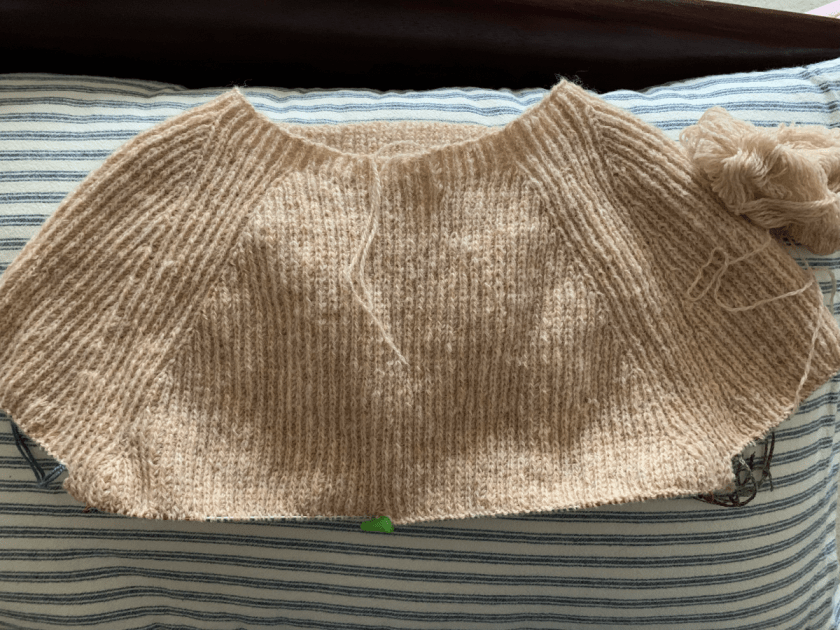 knitting sweater sleeve and body separation