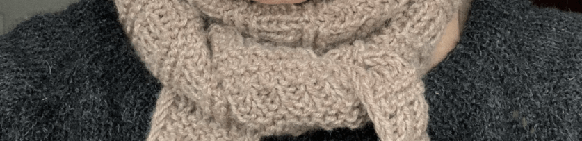 Scarf No. 4 wrapped around my neck