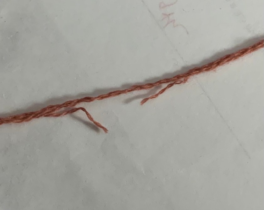 split in yarn strand