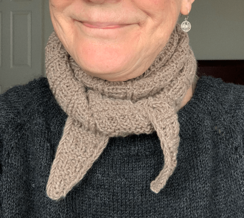 Scarf No. 4 wrapped around my neck