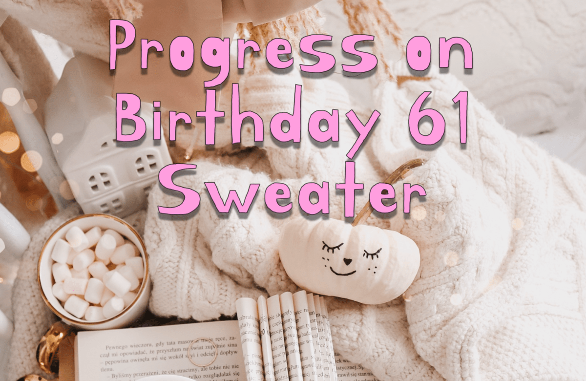 progress knitting Birthday61 sweater