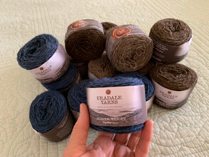 Little balls of shetland wool yarn from Uaradale