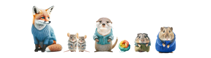 animals divider fox, mice, hamsters