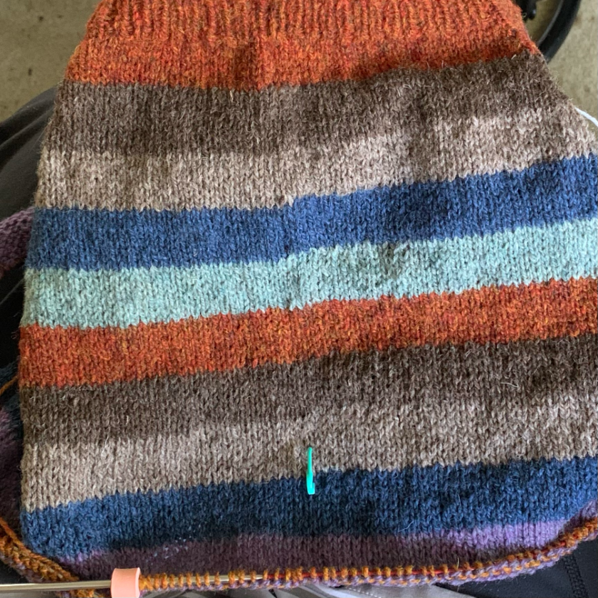 Simple stripes pullover doing invisible join