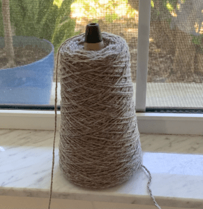 Harrisville Designs yarn cone Highland wool in color Suede.