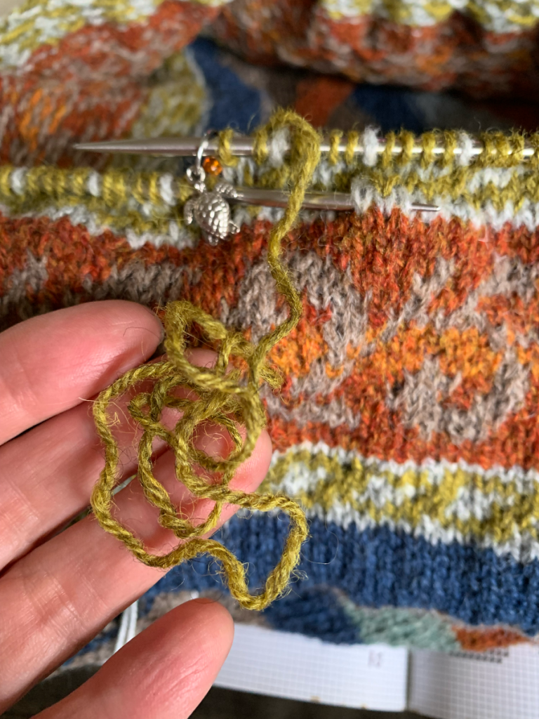 Cutting it close with green yarn amount