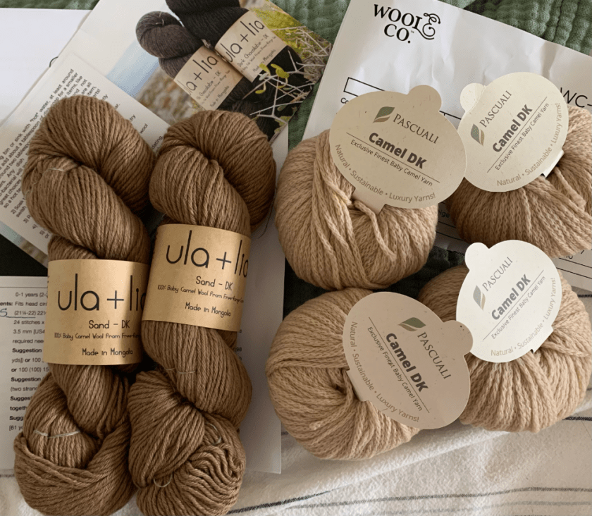 Two colors camel yarn Pascuali and ula+lia