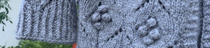 Lace and bobbles and hem, with sleeve of Magnolia Chunky Cardigan
