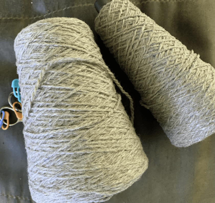 Cone yarn leftover from knitting the Magnolia Chunky Cardigan