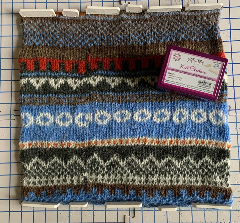 Felted seating pad knit in Lettlopi wool