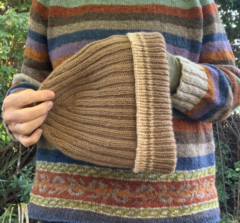 sweater, simple stripes, and beanie, Dual Loops