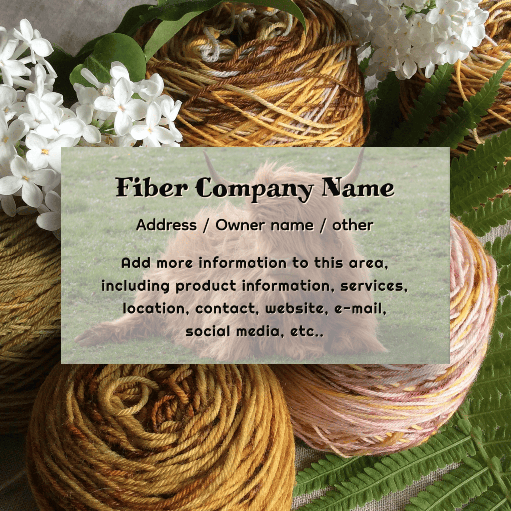 Yak animal fiber company business cards