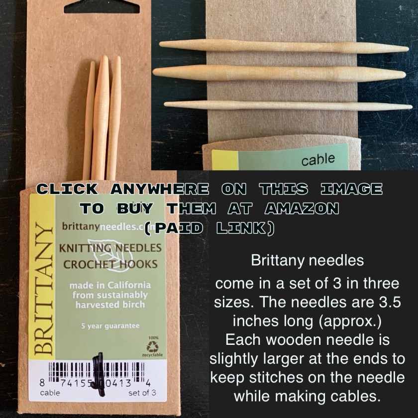 Buy Brittany cable needles image with text