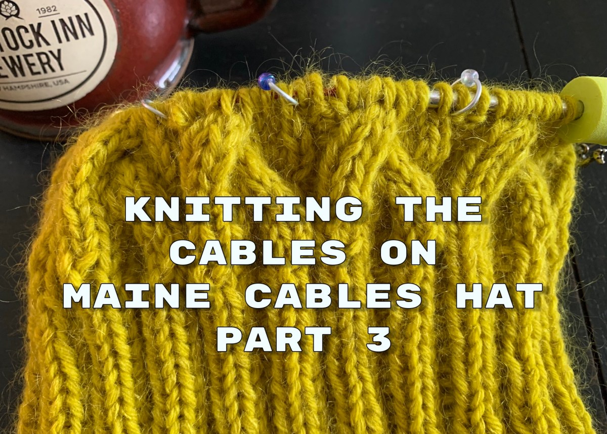 Knitting the cables on the Maine Cables Hat - part 3