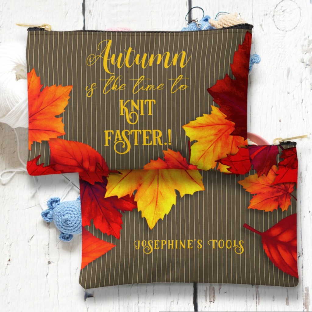 Fall knit faster zippered knitting bag